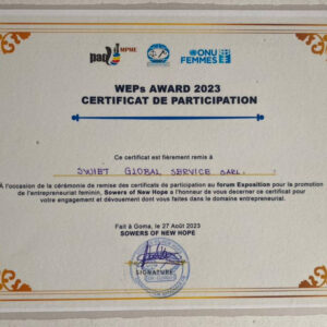 Certificat de participation – Entrepreunariat Féminin