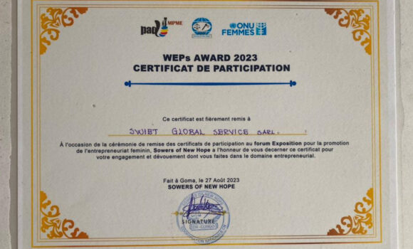 Certificat de participation – Entrepreunariat Féminin